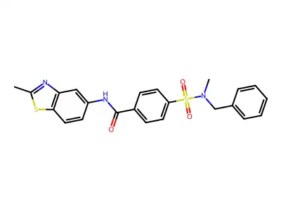 4-[benzyl(methyl)sulfamoyl]-N-(2-methyl-1,3-benzothiazol-5-yl)benzamide structure