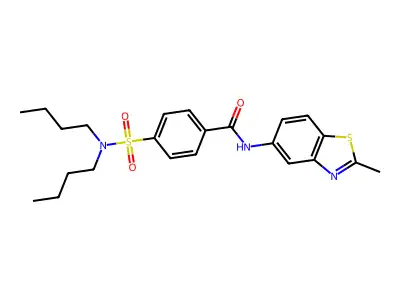 4-(dibutylsulfamoyl)-N-(2-methyl-1,3-benzothiazol-5-yl)benzamide structure