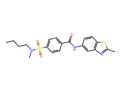 4-[butyl(methyl)sulfamoyl]-N-(2-methyl-1,3-benzothiazol-5-yl)benzamide structure
