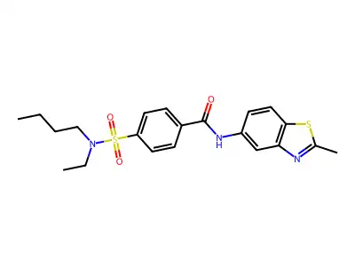 4-[butyl(ethyl)sulfamoyl]-N-(2-methyl-1,3-benzothiazol-5-yl)benzamide structure