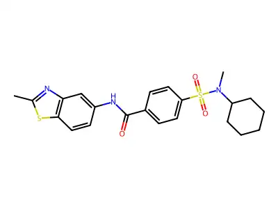 4-[cyclohexyl(methyl)sulfamoyl]-N-(2-methyl-1,3-benzothiazol-5-yl)benzamide structure