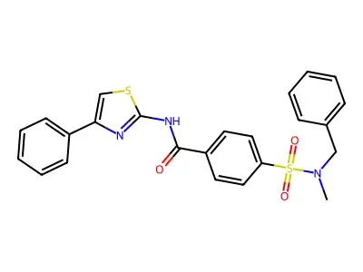 4-[benzyl(methyl)sulfamoyl]-N-(4-phenyl-1,3-thiazol-2-yl)benzamide structure