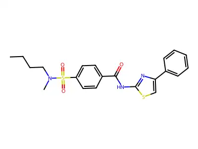 4-[butyl(methyl)sulfamoyl]-N-(4-phenyl-1,3-thiazol-2-yl)benzamide structure
