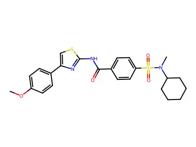 4-[cyclohexyl(methyl)sulfamoyl]-N-[4-(4-methoxyphenyl)-1,3-thiazol-2-yl]benzamide structure