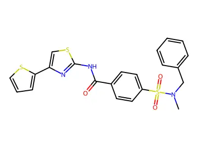 4-(N-benzyl-N-methylsulfamoyl)-N-(4-(thiophen-2-yl)thiazol-2-yl)benzamide structure