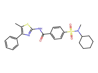 4-[cyclohexyl(methyl)sulfamoyl]-N-(5-methyl-4-phenyl-1,3-thiazol-2-yl)benzamide structure