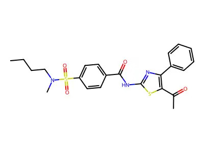 N-(5-acetyl-4-phenyl-1,3-thiazol-2-yl)-4-[butyl(methyl)sulfamoyl]benzamide structure