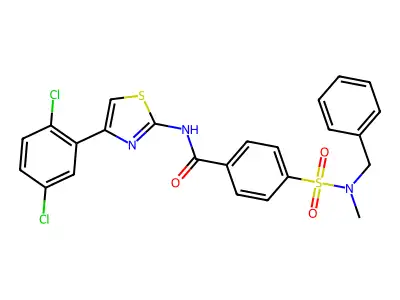 4-[benzyl(methyl)sulfamoyl]-N-[4-(2,5-dichlorophenyl)-1,3-thiazol-2-yl]benzamide structure