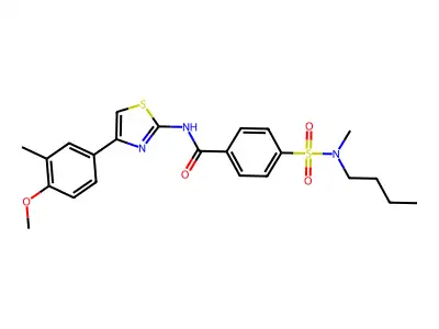 4-[butyl(methyl)sulfamoyl]-N-[4-(4-methoxy-3-methylphenyl)-1,3-thiazol-2-yl]benzamide structure