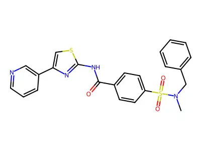 4-(N-benzyl-N-methylsulfamoyl)-N-(4-(pyridin-3-yl)thiazol-2-yl)benzamide structure