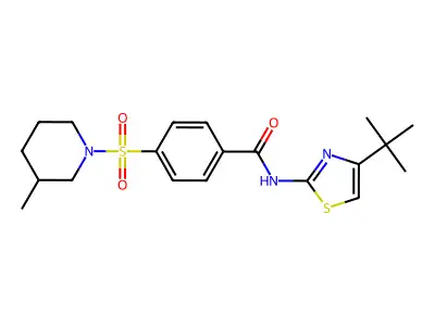 N-(4-tert-butyl-1,3-thiazol-2-yl)-4-[(3-methylpiperidin-1-yl)sulfonyl]benzamide structure