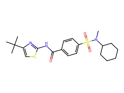 N-(4-tert-butyl-1,3-thiazol-2-yl)-4-[cyclohexyl(methyl)sulfamoyl]benzamide structure