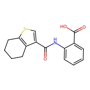 2-(4,5,6,7-Tetrahydrobenzo[b]thiophene-3-carboxamido)benzoic acid structure