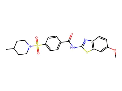 N-(6-methoxybenzo[d]thiazol-2-yl)-4-((4-methylpiperidin-1-yl)sulfonyl)benzamide structure
