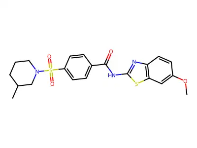 N-(6-methoxybenzo[d]thiazol-2-yl)-4-((3-methylpiperidin-1-yl)sulfonyl)benzamide structure