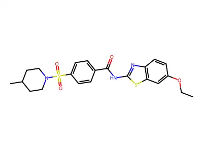 N-(6-ethoxybenzo[d]thiazol-2-yl)-4-((4-methylpiperidin-1-yl)sulfonyl)benzamide structure
