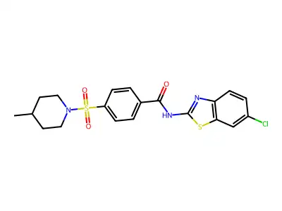 N-(6-chlorobenzo[d]thiazol-2-yl)-4-((4-methylpiperidin-1-yl)sulfonyl)benzamide structure