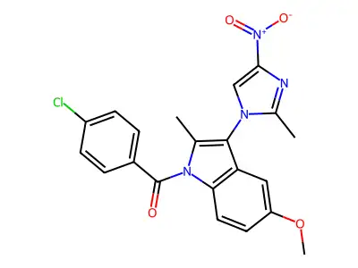 (4-chlorophenyl)-[5-methoxy-2-methyl-3-(2-methyl-4-nitroimidazol-1-yl)indol-1-yl]methanone structure