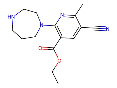 Ethyl 5-cyano-2-(1,4-diazepan-1-yl)-6-methylnicotinate structure