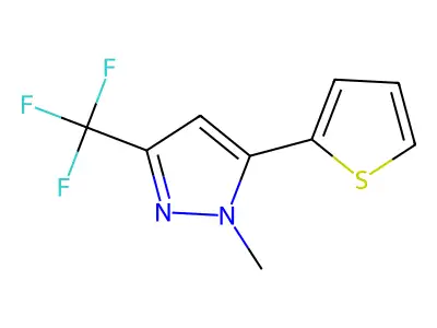 1-Methyl-5-thiophen-2-yl-3-(trifluoromethyl)pyrazole structure