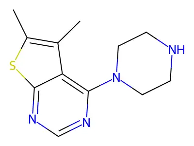 5,6-Dimethyl-4-piperazinothieno[2,3-d]pyrimidine structure