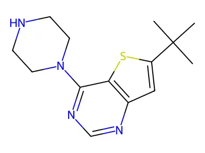 6-t-Butyl-4-piperazinothieno[3,2-d]pyrimidine structure