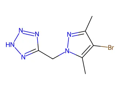 5-[(4-Bromo-3,5-dimethyl-1H-pyrazol-1-YL)methyl]-2H-tetrazole structure