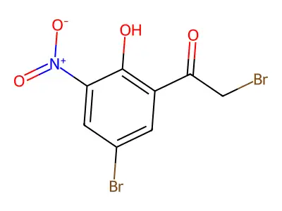 2-Bromo-1-(5-bromo-2-hydroxy-3-nitrophenyl)ethanone structure