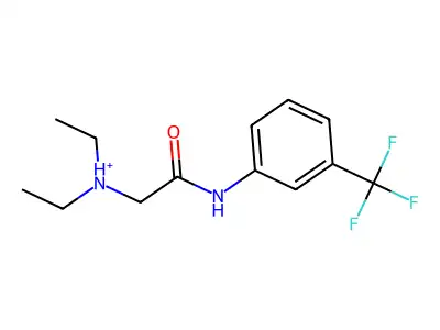 Diethyl-[2-oxo-2-[3-(trifluoromethyl)anilino]ethyl]azanium structure