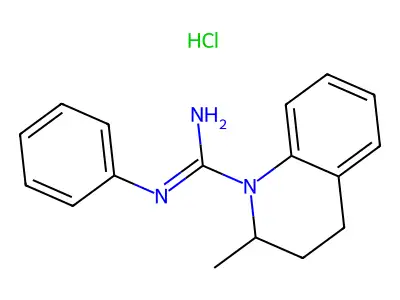 3,4-Dihydro-2-methyl-N-phenyl-1(2H)-quinolinecarboximidamide monohydrochloride structure