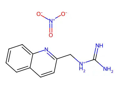 (2-喹啉基甲基)胍硝酸盐 structure