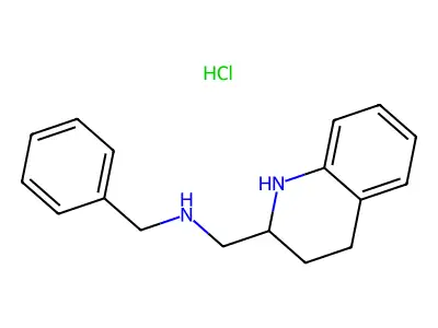 2-Quinolinemethanamine, 1,2,3,4-tetrahydro-N-(phenylmethyl)-, monohydrochloride structure