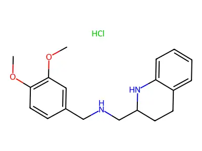 2-(3',4'-Dimethoxybenzylaminomethyl)-1,2,3,4-tetrahydroquinoline hydrochloride structure