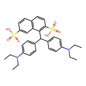 1-(Bis(4-(diethylamino)phenyl)methyl)naphthalene-2,7-disulfonic acid structure
