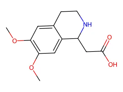 (6,7-Dimethoxy-1,2,3,4-tetrahydroisoquinolin-1-yl)acetic acid structure
