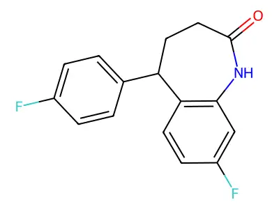 2H-1-Benzazepin-2-one, 1,3,4,5-tetrahydro-8-fluoro-5-(4-fluorophenyl)- structure