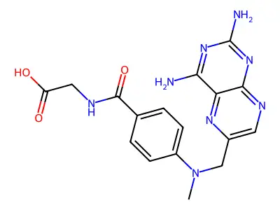 Glycine, N-(p-(((2,4-diamino-6-pteridinyl)methyl)methylamino)benzoyl)- structure