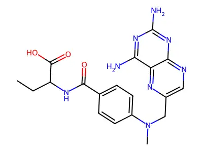 Butyric acid, 2-(p-(((2,4-diamino-6-pteridinyl)methyl)methylamino)benzamido)-, (+-)- structure