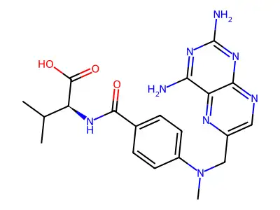 Valine, N-(p-(((2,4-diamino-6-pteridinyl)methyl)methylamino)benzoyl)-, DL- structure