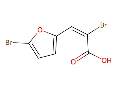2-Bromo-3-(5-bromofuran-2-yl)prop-2-enoic acid structure