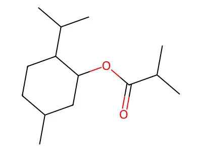 Propanoic acid, 2-methyl-, 5-methyl-2-(1-methylethyl)cyclohexyl ester structure