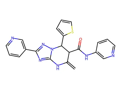 5-Methylidene-N,2-di(pyridin-3-yl)-7-(thiophen-2-yl)-1,5,6,7-tetrahydro[1,2,4]triazolo[1,5-a]pyrimidine-6-carboxamide structure
