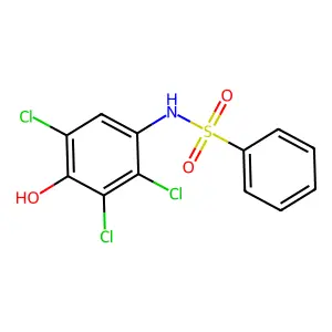 N-(2,3,5-trichloro-4-hydroxyphenyl)benzenesulfonamide structure