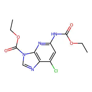 Ethyl 7-chloro-5-(ethoxycarbonylamino)imidazo[4,5-b]pyridine-3-carboxylate structure