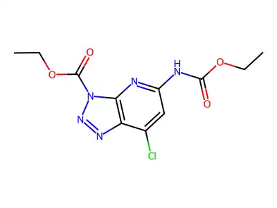 Ethyl 7-chloro-5-(ethoxycarbonylamino)triazolo[4,5-b]pyridine-3-carboxylate structure