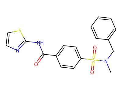 4-[benzyl(methyl)sulfamoyl]-N-(1,3-thiazol-2-yl)benzamide structure