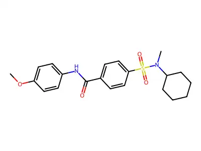 4-[cyclohexyl(methyl)sulfamoyl]-N-(4-methoxyphenyl)benzamide structure