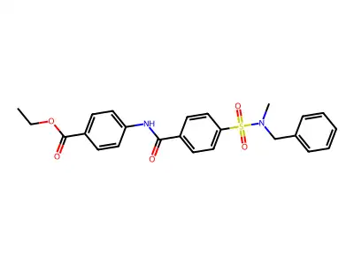 Ethyl 4-[({4-[benzyl(methyl)sulfamoyl]phenyl}carbonyl)amino]benzoate structure