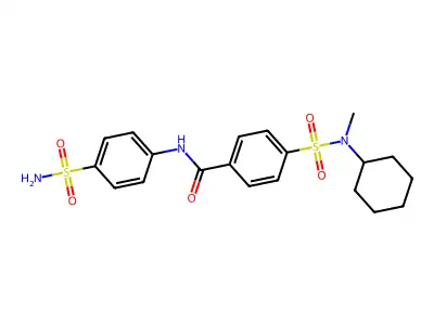 4-[cyclohexyl(methyl)sulfamoyl]-N-(4-sulfamoylphenyl)benzamide structure