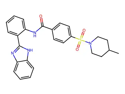 N-[2-(1H-benzimidazol-2-yl)phenyl]-4-(4-methylpiperidin-1-yl)sulfonylbenzamide structure